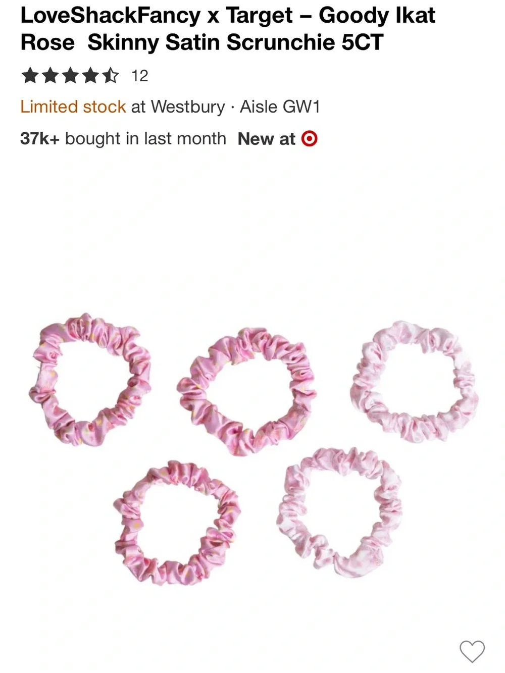 LoveShackFancy x Goody Pink Satin Floral Scrunchie Set
